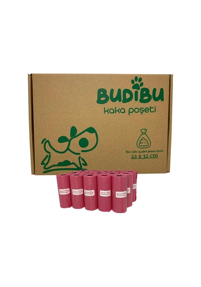 Kedi Köpek Kaka Poşeti Evcil Hayvan Dışkı Kaka Torbası 15 Rulo 225 Poşet Pembe