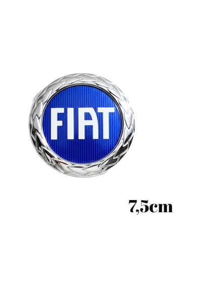 Fiat Logo Panjur Arma Nikel Yuvarlak Çelenk Yapışkanlı Küçük Boy 7,5cm Mavi ZUM