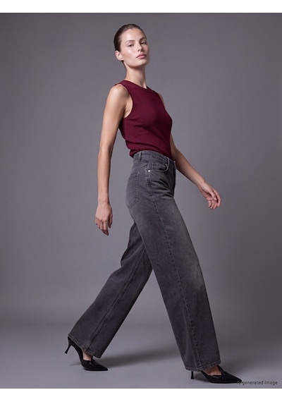 Lcwaıkıkı Classic Gri Wideleg Kadın Jean Pantolon