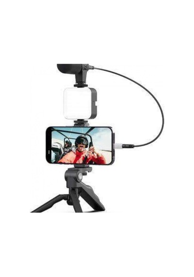 Video Making Kit Mini Led Işıklı Telefon Tutucu Tripod Vlog Çekim Seti