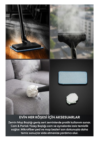 St2 Steamy Ultra Çok Fonksiyonlu Buharlı Temizleyici 2600w 3.5l Su Tankı 4 Bar Basınç