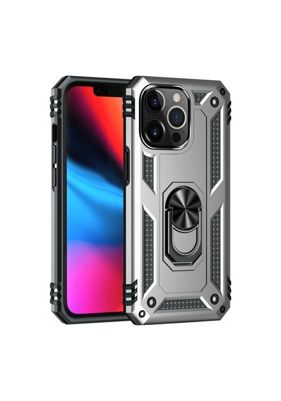 Apple İphone 13 Pro Max Kılıf Sofya Yüzüklü Silikon Kapak - Gümüş 0.2M-Çok Renkli