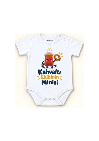 Babylimon Kahvaltı Ekibinin Minisi Beyaz Kısa Kollu Çıtçıtlı Bebek Zıbını Beyaz - Kahvaltı Ekibinin Minisi - 928161966 Beyaz - Kahvaltı Ekibinin Minisi