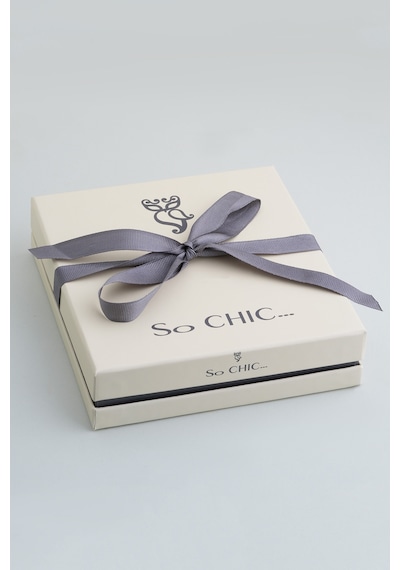 So Chic Kraliyet 18 Ayar Beyaz Altın Kaplama Gümüş Gerdanlık Beyaz