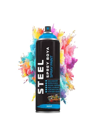 Sprey Boya 200 Ml 1 Adet Hızlı Kuruyan Renkli Profesyonel Ahşap Plastik Demir Metal Cam Porselen Duvar Sprey Boya Mavi