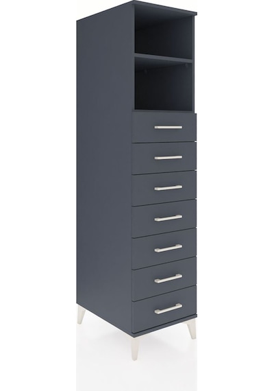 Kronos Dolap 2 Raflı 7 Çekmeceli 44x59x182 Antrasit-antrasit Antrasit
