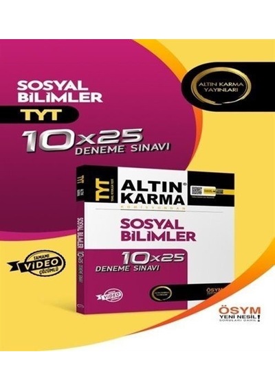 TYT Sosyal Bilimler 10x25 Deneme  -    Altın Karma Yayınları