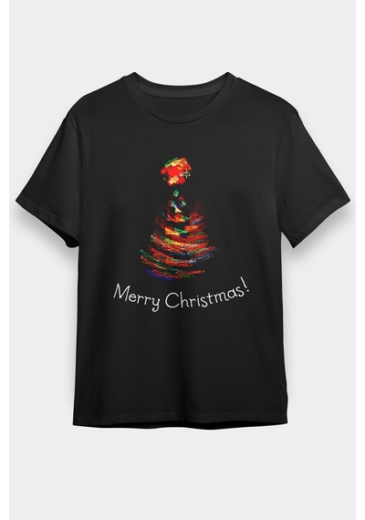 Flood Of Style Yılbaşı Yeni Yıl Christmas Siyah Unisex Tişört T-shirt