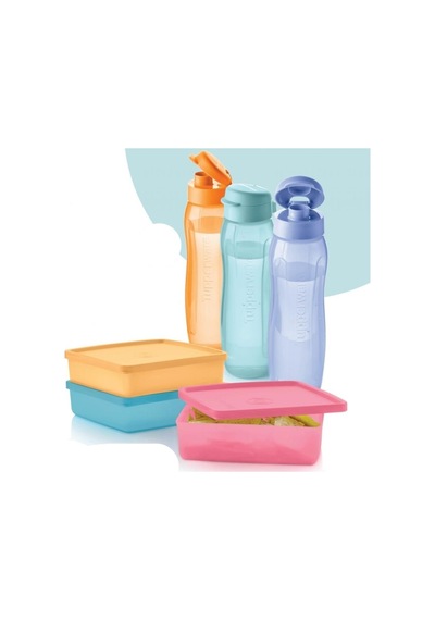 Eco Şişe 3x750 Ml Kare 3 X 330ml Taşıma Kabı 6 Lı Set Her Zaman Yanında Karışık