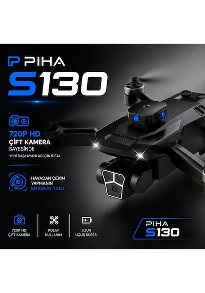S130 Fırçasız Motor 2batarya&30dakika Uçuş 720p Çift Kamera Engelden Kaçınma Drone