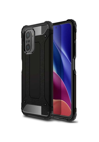 Noktaks - Xiaomi Uyumlu Xiaomi Mi 11i - Kılıf Çift Katman Zırh Tank Crash Military Kapak - Siyah