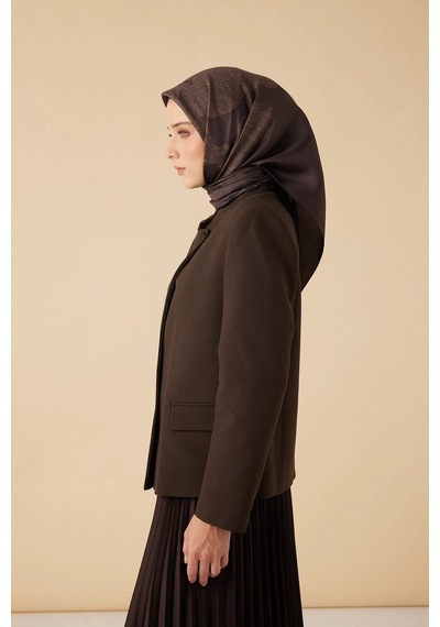 Maisa Ferya Mulberry İpek Eşarp 90 90 Cm - Kahverengi 4778