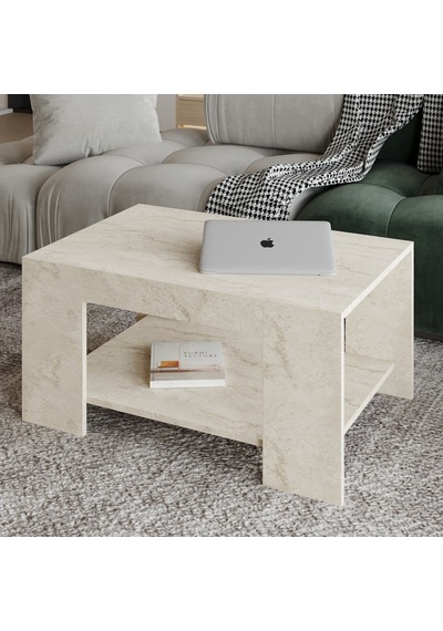 Lina Orta Sehpa Modern Minimal Tasarım Traverten