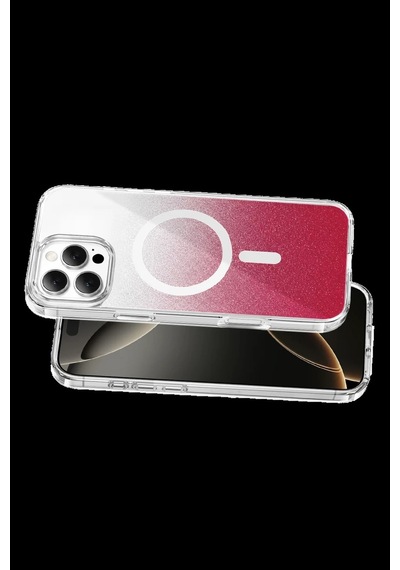 Onegif Apple iPhone Uyumlu 16 Pro Max Sora Simli Magsafe Kapak - Kırmızı Bz8683140937942