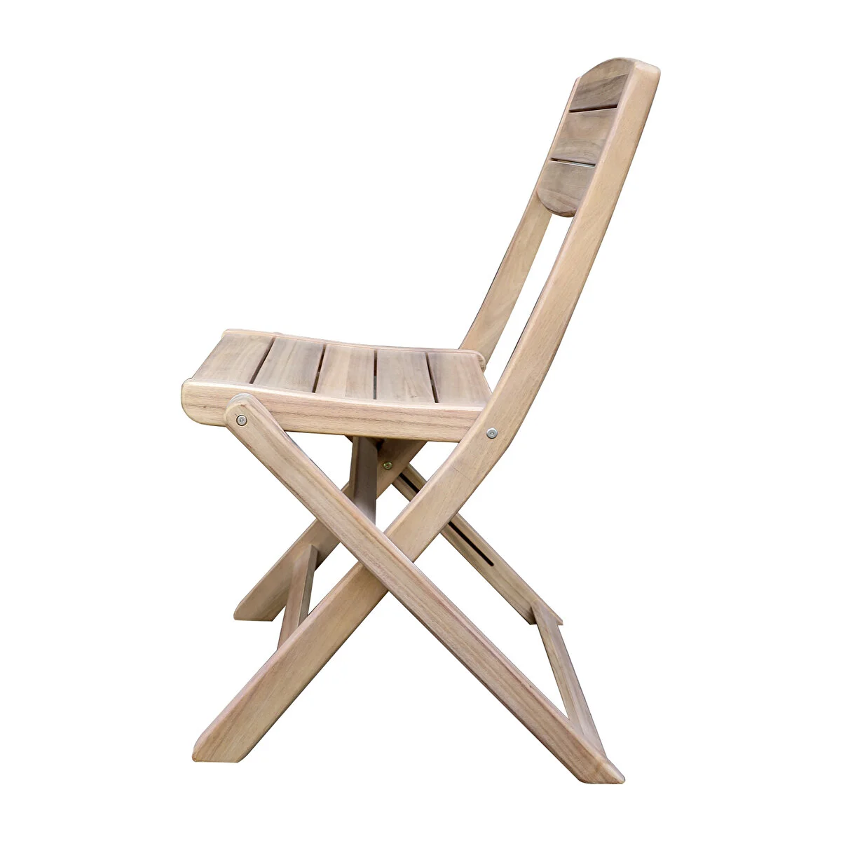 Ahşap Yarı Katlanır Bahçe Balkon Masası 70 Cm Açık Kahverengi