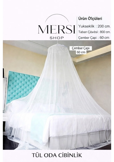 Tül Cibinlik Yatak Sinekliği Demir Halkalı Tavan Tipi Sivrisinek Koruyucu