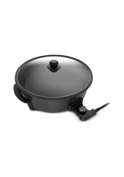 Tr King K2101 Tavazade Çok Amaçlı Pizza Tavası 40 Cm, 7l, 1200w, Cam Kapak Diğer