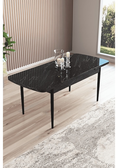 Ebrar Serisi 80x132 Açılabilir Mdf Doğal Gürgen Ayak Siyah Mermer Desen Mutfak Masası,yemek Masası Siyah Mermer Desen Ebrar Serisi 80x132 Açılabilir Mdf Doğal Gürgen Ayak Siyah Mermer Desen Mutfak Masası,yemek Masası Siyah Mermer Desen