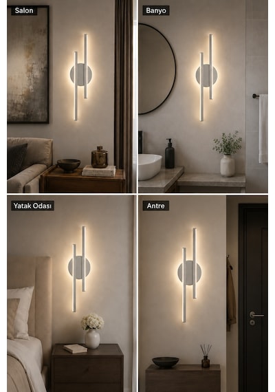 AvizeGO Aden Modern Led Duvar Apliği Günışığı Gri