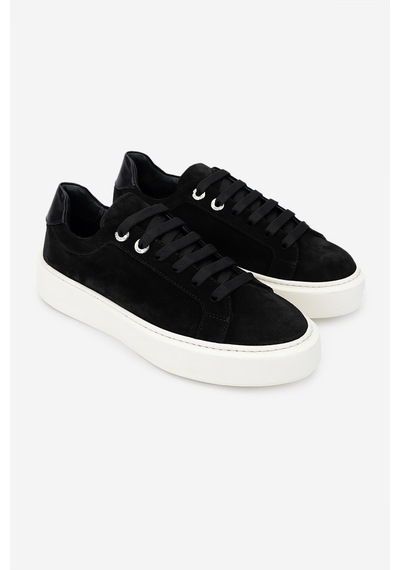 Valmenti Kadın Siyah Süet Sneakers & Spor Ayakkabı 1050 01 Bn Ayk Sk24-25 Sıyah Suet Siyah