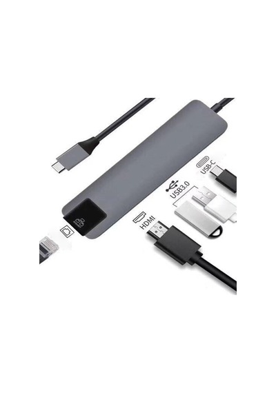 Ally 5In1 Usb 3.1 Type C To Hdmı 2Xusb 3.0 Rj45 Ethernet Dönüşt-Gri