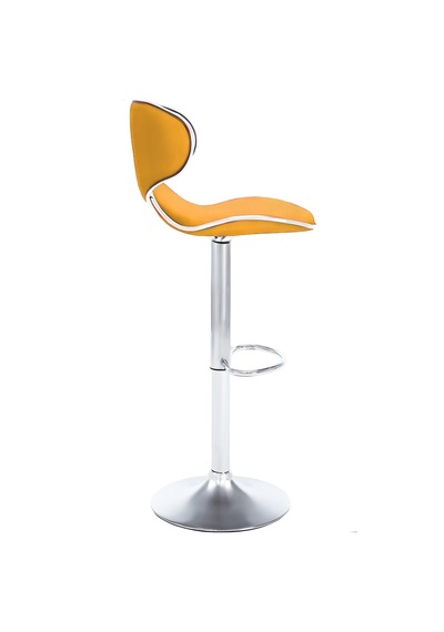 Bürocci Zen Bar Taburesi - Hardal Modern Deri Metal Ataklı Yüksek Tezgah Sandalyesi - 9549s0492 Hardal