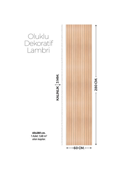 Brano Ceviz Ahşap Desen Duvar Lambiri 60x280 Cm-kendinden Yapışkanlı 58432