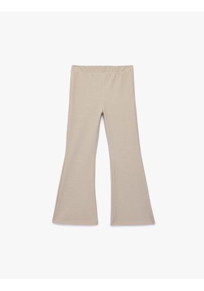 Koton İnterlok Viskon Karışımlı Slim Fit Normal Bel İspanyol Paça Tayt Bej 6skg40125ak Ekru Koton İnterlok Viskon Karışımlı Slim Fit Normal Bel İspanyol Paça Tayt Bej 6skg40125ak Ekru