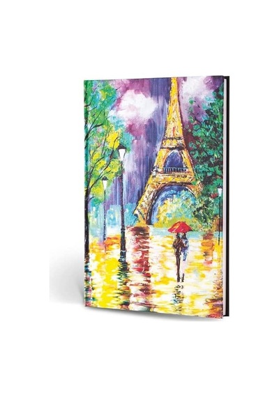 Creamona Paris Dokulu Mini Defter Çizgili Paris Çok Renkli