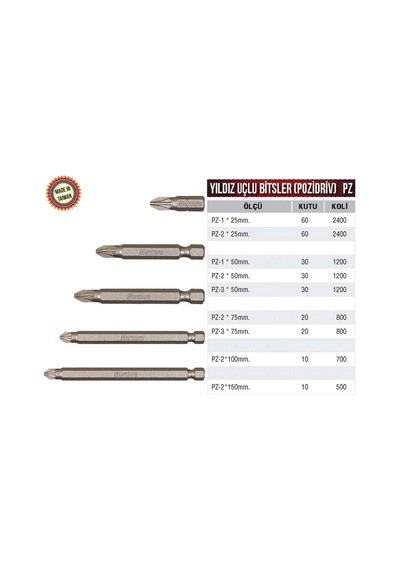 Mercure Ph2x50 Mm Bits Yıldız Uç N11.25