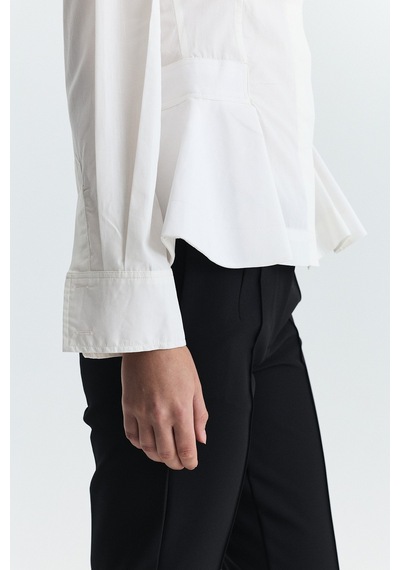 Antioch Peplum Poplin Gömlek Ekru