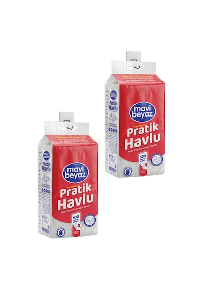 Pratik Havlu 500 Yaprak - Yeni Nesil Çok Amaçlı Kağıt Havlu Asma Aparatı Hediyeli - 2 Adet