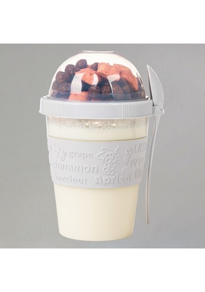 Renkli Take And Go Kaşıklı Hazneli Meyveli Yoğurt Kabı Piknik Iş Atıştırmalık Diyet Müsli Granola Süt Bardağı Pembe