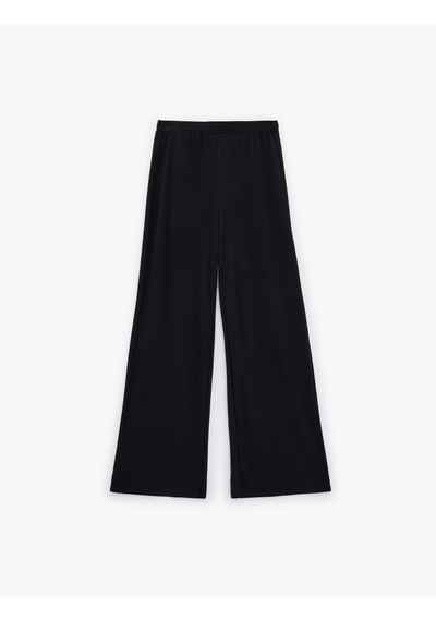Koton Beli Lastikli Modal Karışımlı Bol Paça Pijama Altı Siyah 6slk40052mk Siyah
