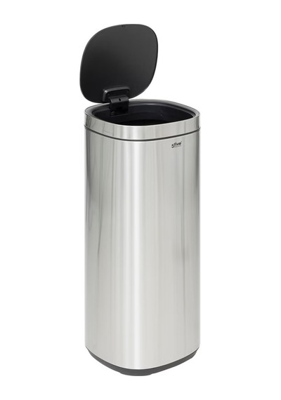 Round 50 L Metal Pedallı Çöp Kovası ,50 Litre Hacim, Poşet Sabitleme Sistemi