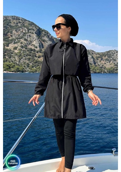 Kahijab Sea Tesettür Mayo - Siyah Siyah