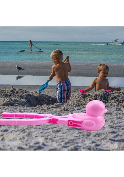 Çocuklar Aile Yetişkinler Için Ördek Kartopu Yapıcı Klip Sandball Aracı Pembe