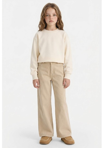 Defacto Kız Çocuk Relax Fit Bisiklet Yaka Basic Düz Sweatshirt A2797a825auer134 Ekru