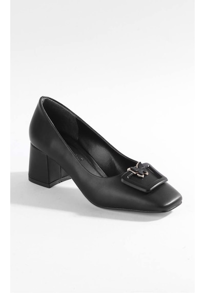 Paris Shoes Paris Siyah Kelebek Detaylı Aksesuarlı Topuklu Ayakkabı W24101-siyah Siyah
