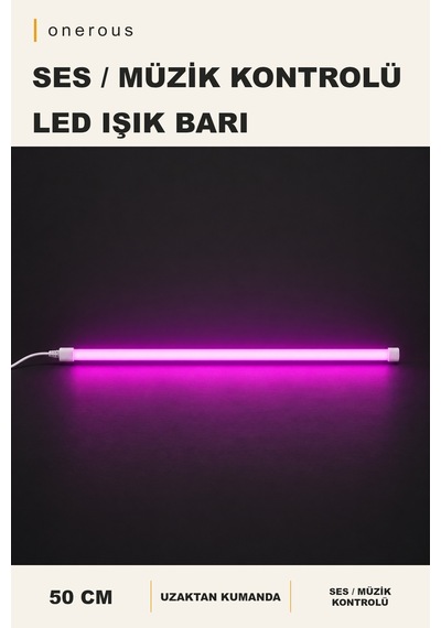 Onerous 50 Cm Led Led Işık, Müzik Kontrollü, Uzaktan Kumandalı Çok Renkli