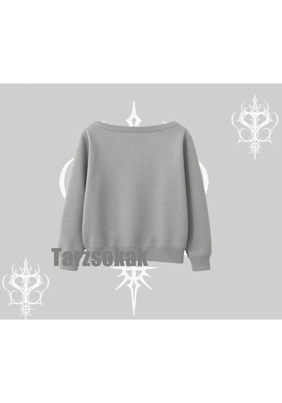 Kayık Yaka Sweatshirt Your Love Is Killing Me Dead Romance Gri