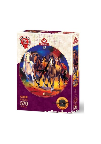 Art Puzzle 570 Parça Yılkı Atları Saat Puzle
