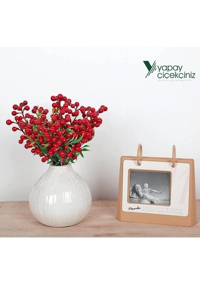 Yapay Çiçekçiniz Yapay Yılbaşı Kokina Demeti 5 Dal 40 Cm