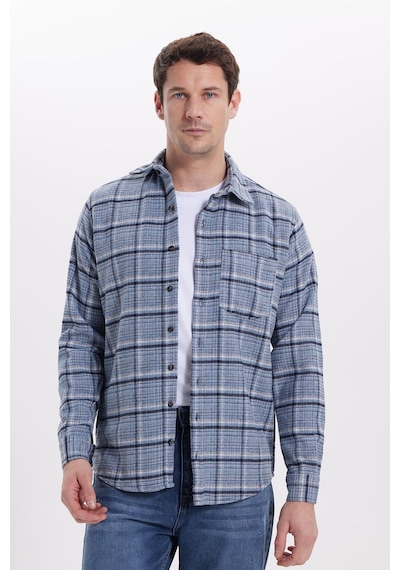 Tudors Erkek Regular Fit Rahat Kesim Kışlık Kareli Oduncu Gömlek-42111 Mavi Tudors Erkek Regular Fit Rahat Kesim Kışlık Kareli Oduncu Gömlek-42111 Mavi