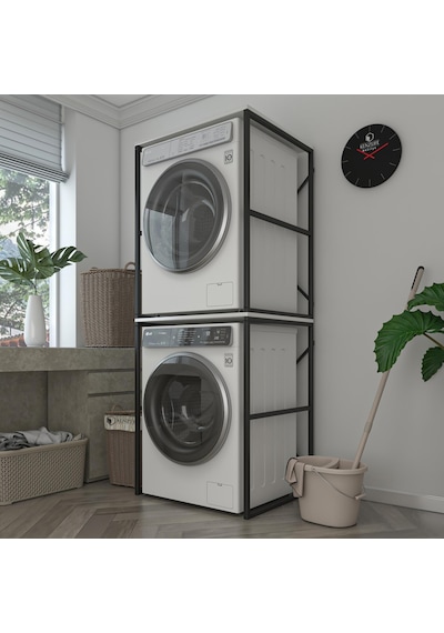 Bakbudaiyi Çamaşır Kurutma Makinesi Dolabı Velid Byzsyh 180 070 60 Mat Suntalam Metal Siyah Boya Beyaz - Siyah Bakbudaiyi Çamaşır Kurutma Makinesi Dolabı Velid Byzsyh 180 070 60 Mat Suntalam Metal Siyah Boya Beyaz - Siyah