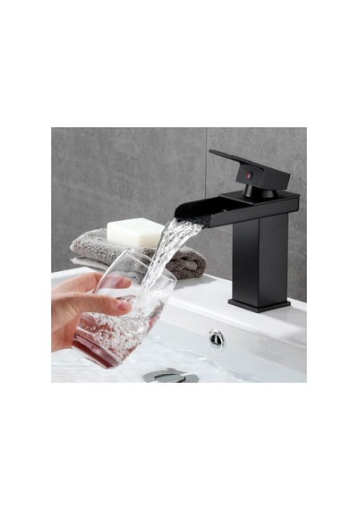 Rena Design Siyah Lavabo Bataryası Yeni Havza Model Yüksek Kalite Lüks Lavabo Musluğu Çift Girişli Armatür