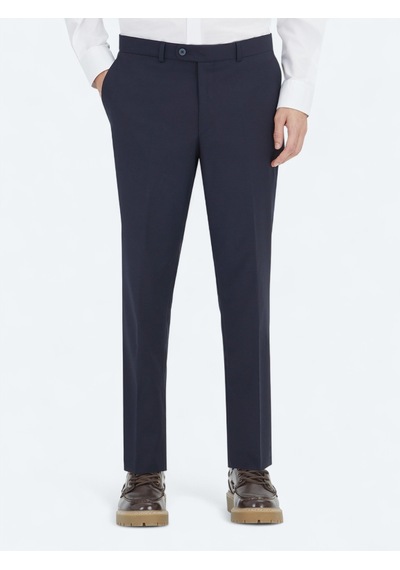 Kip Lacivert Düz Dokuma Fitted Fit Klasik Yün Karışımlı Pantolon Pant-452