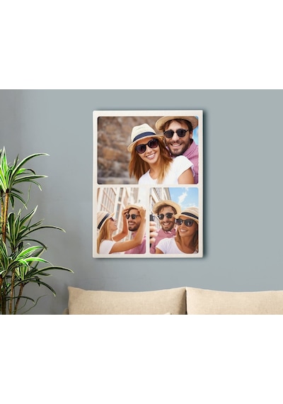 Kişiye Özel 3 Fotoğraflı Kolaj Kanvas Tablo 50X70Cm-1