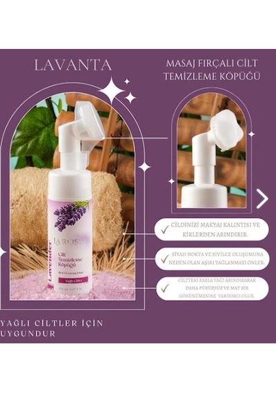 Larossa Lavanta Özlü Yağlı Ciltler İçin Yüz Temizleme Köpüğü 150 ML