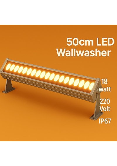 50cm 18w Led Wallwasher Amber Dış Cephe, Minare, Bahçe Aydınlatma Iç-dış Kullanım Ip65 Amber